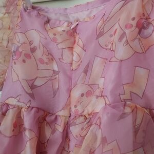 Pokemon Pikachu Puff Sleeve Pink Mini Dress